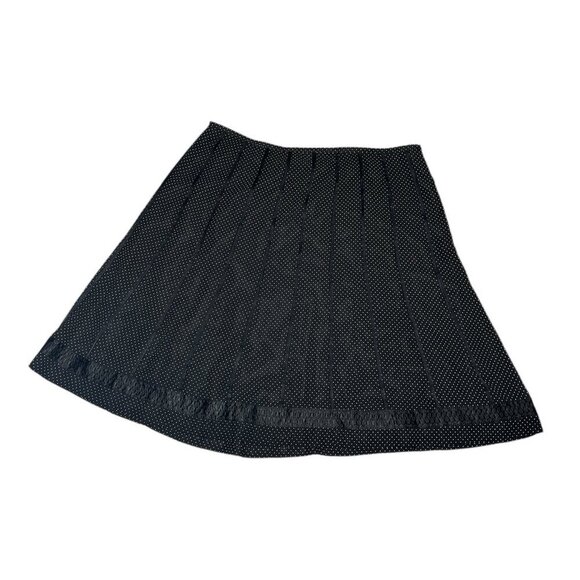 Nygard Black Polka Dot Sheer Skirt Sz 20 Lace Midi Full Bias Cut Flowy Lined - Picture 8 of 8